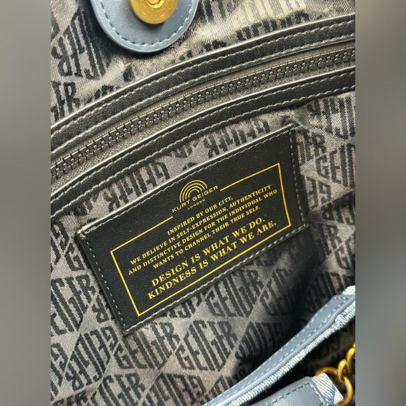 🆕 KURT GEIGER LONDON 🧿 NWOT Kensington Denim Drawstring Shoulder Bag - Picture 13 of 16